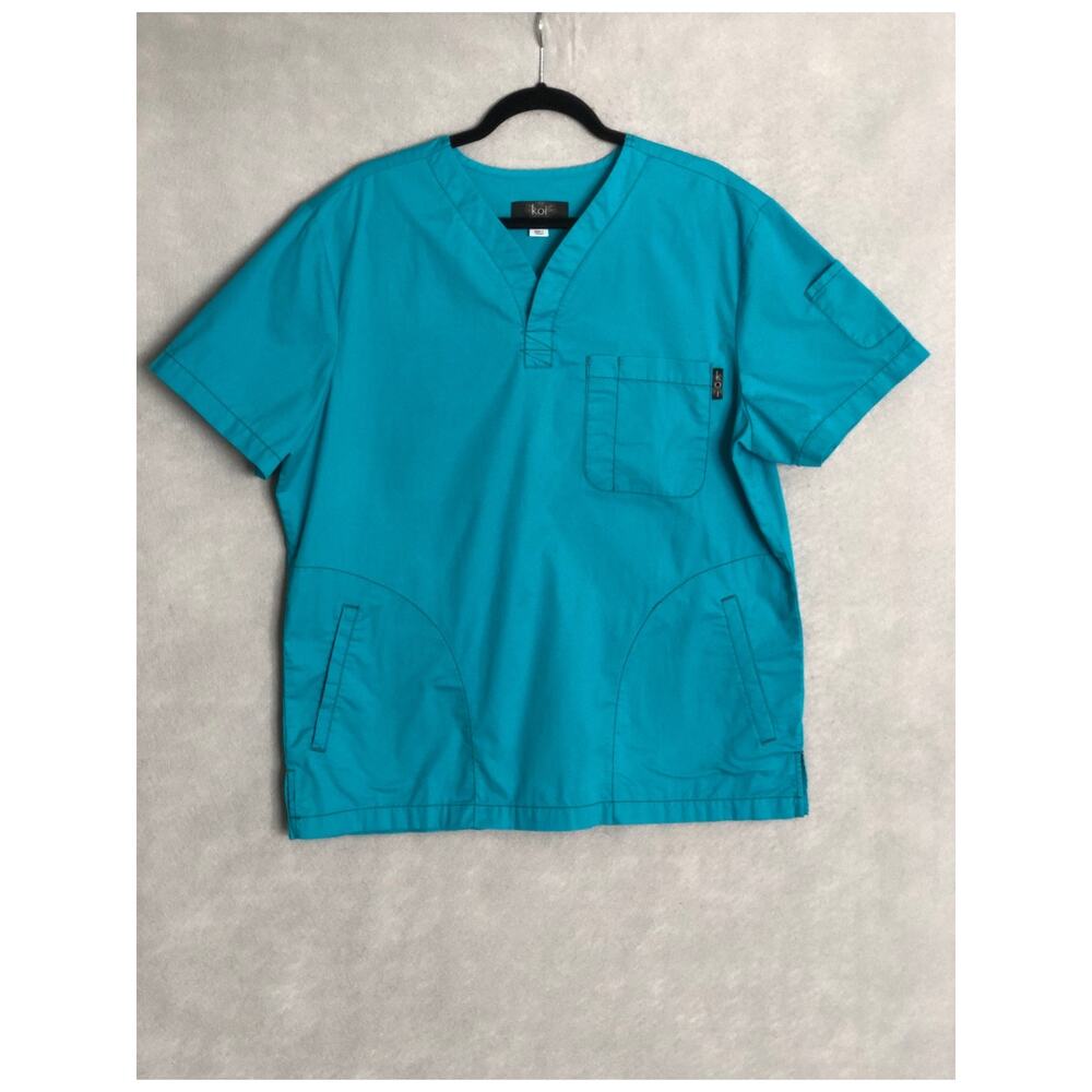 Koi Classic Jason Scrub Top Turquoise Men's Large
